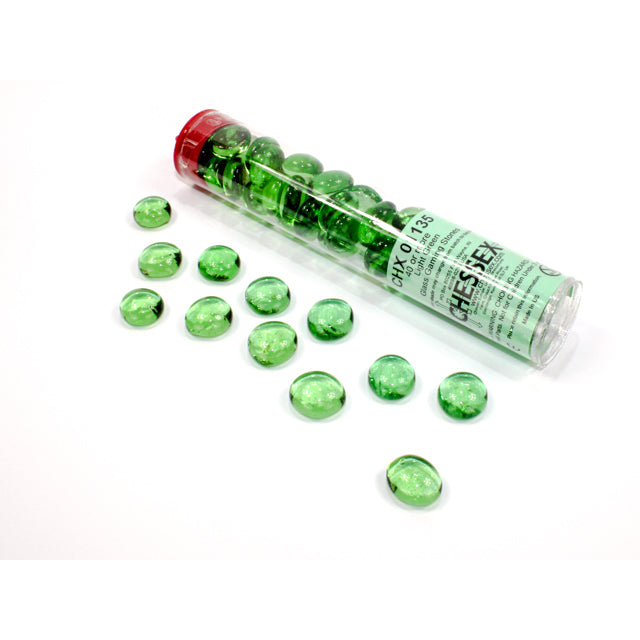 CHX 01135 Translucent Light Green Glass Stones Tube