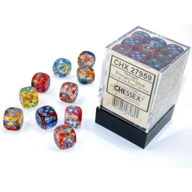 CHX 27959 Nebula Primary/blue Luminary 12mm d6 Dice Block (36 dice)