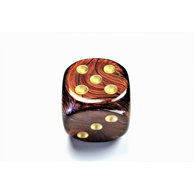 CHX DC5009 Scarab Blue Blood/gold 50mm d6 dice w/pips