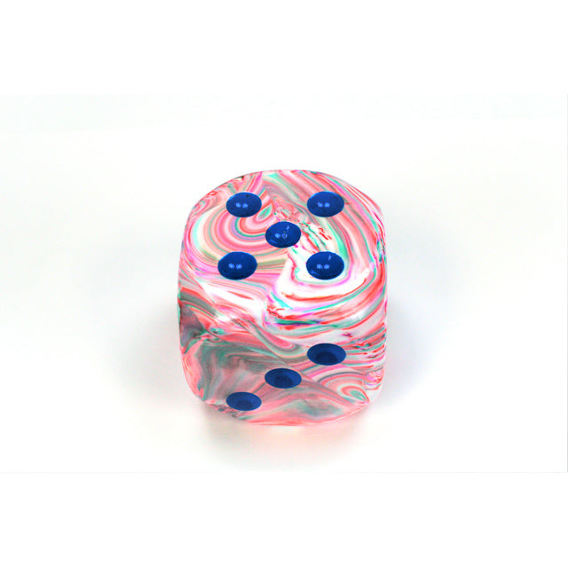 CHX DF5064 Festive Pop Art/blue 50mm d6 dice w/pips