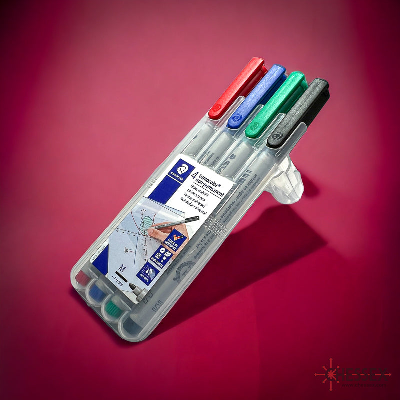 CHX 03154 Lumocolor Markers 4-Pack (1 each Red Blue Green and Black)
