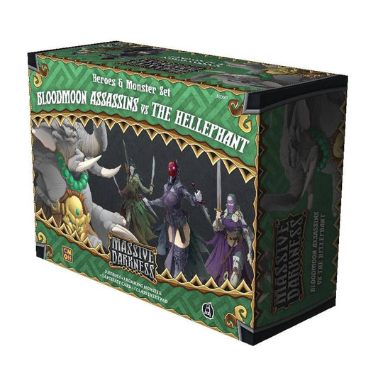 Massive Darkness: Heroes & Monster Set – Bloodmoon Assassins vs The Hellephant