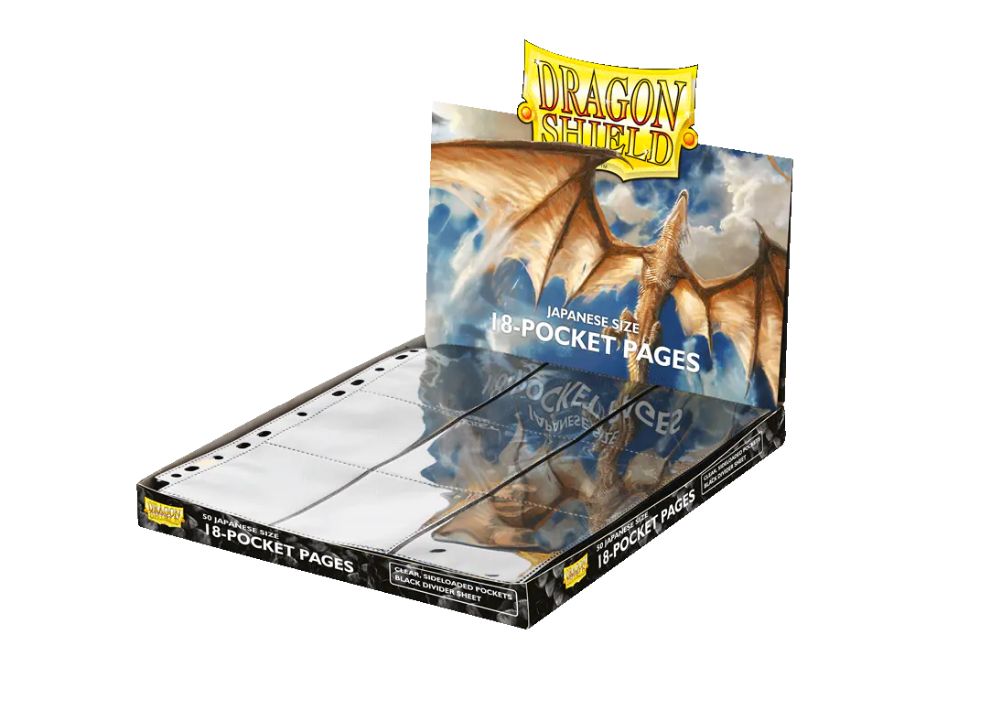 Dragon Shield: Japanese Size Binder Pages – 18-Pocket Display – Black