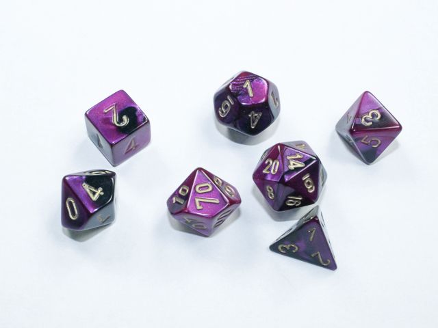 CHX 20640 Gemini Mini Black-Purple/Gold 7-Die Set
