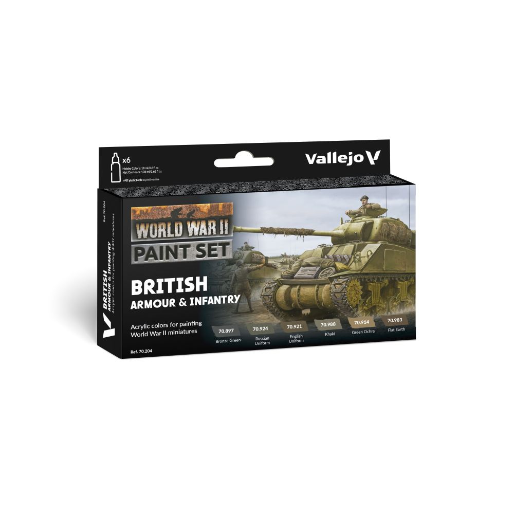Vallejo - Model Colour - British Armour & Infantry WWII 6 Colour Set