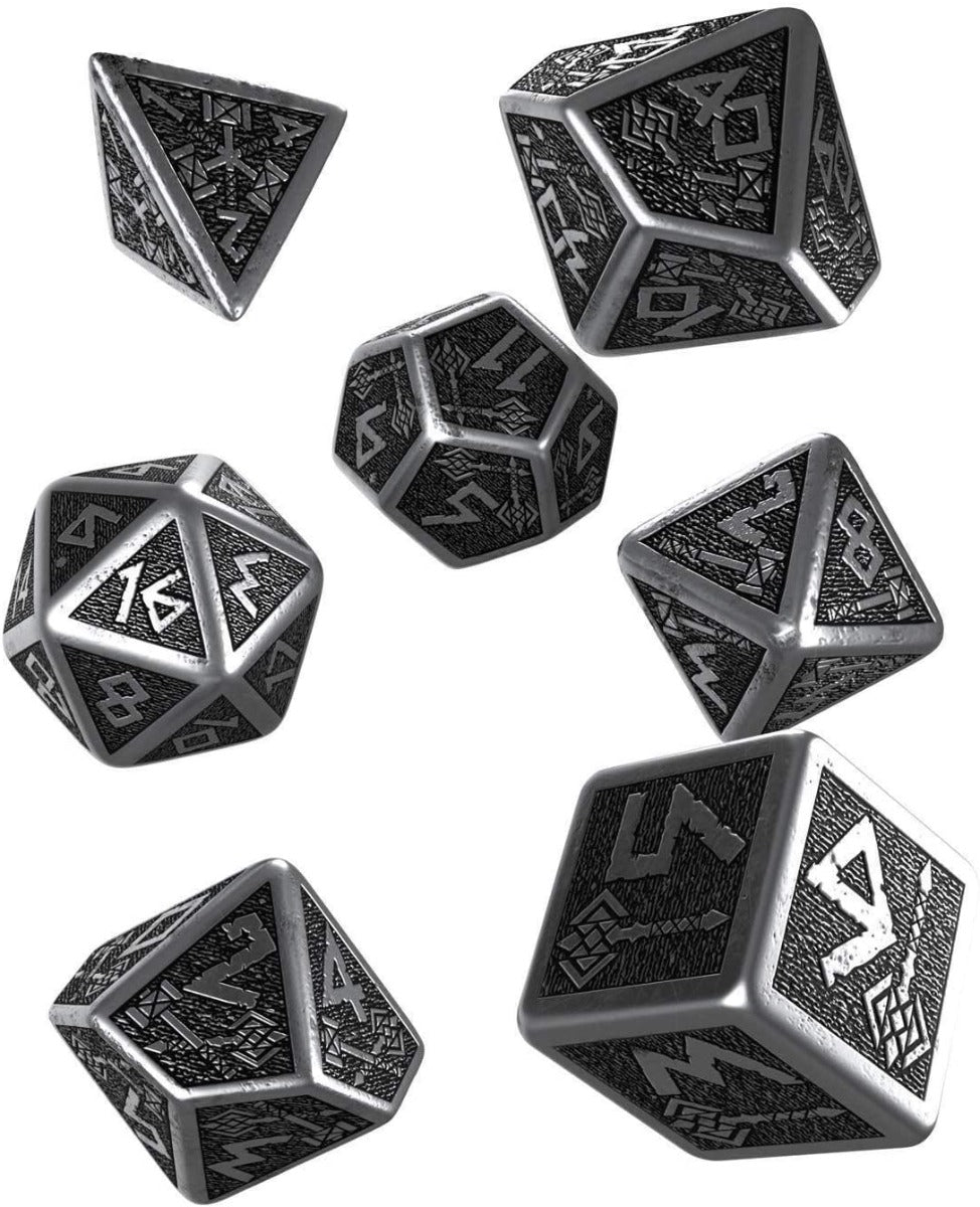 Q Workshop - Dwarven Metal & Black Dice Set 7