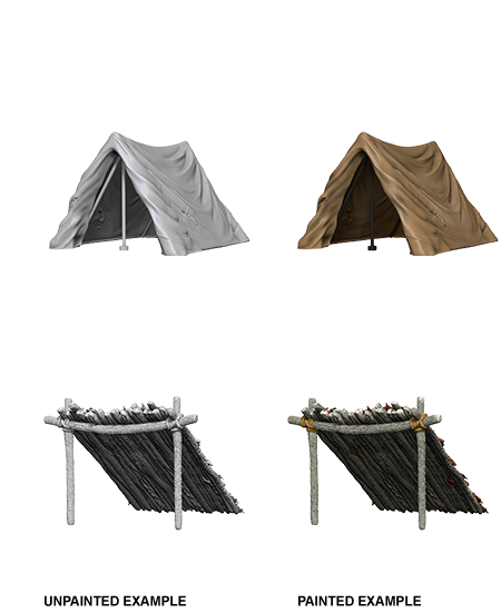 WizKids Deep Cuts Unpainted Miniatures Tent & Lean-To