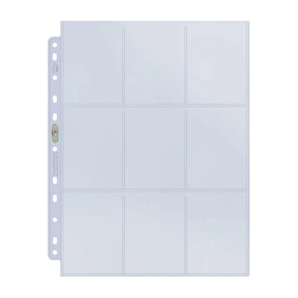 Ultra Pro: UP83423 9-Pocket Platinum Page for Standard Size Cards (11-Holes)