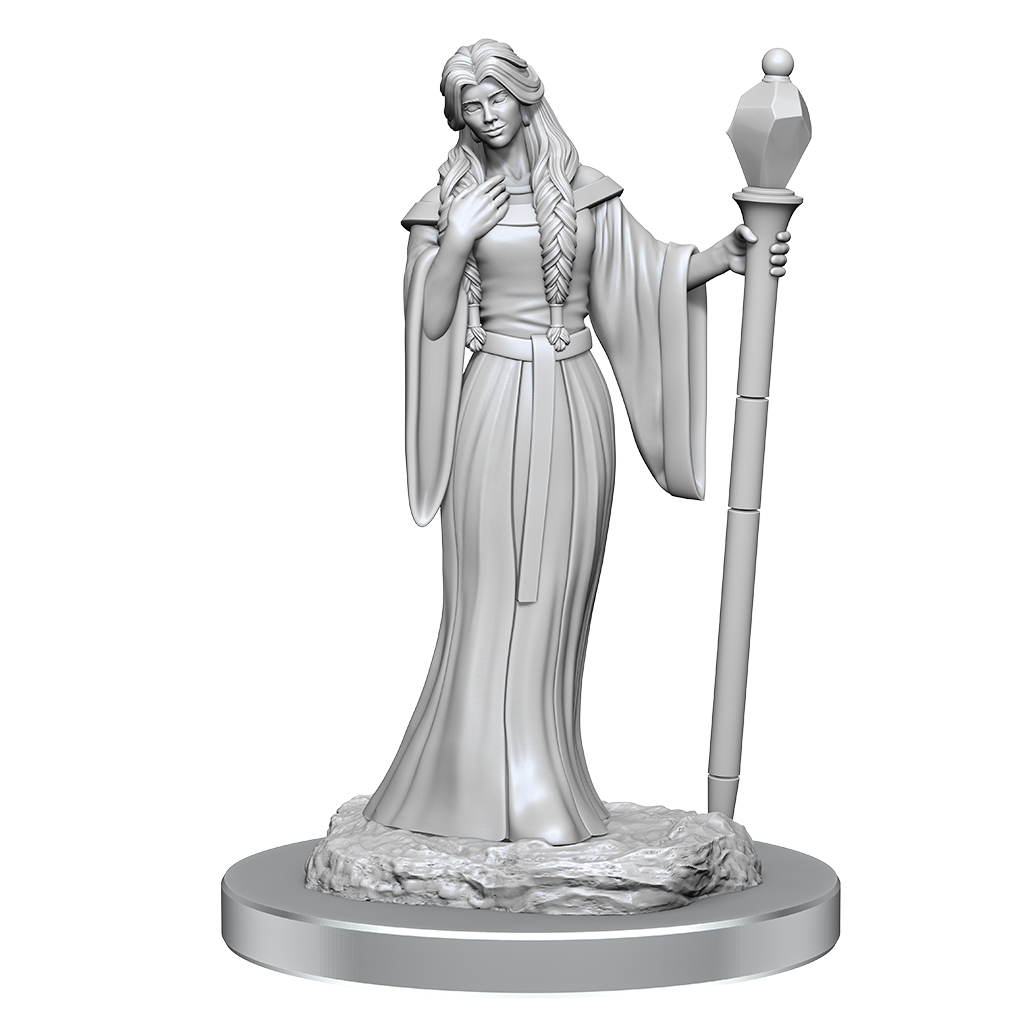 Critical Role Unpainted Miniatures Human Wizard Female & Halfling Holy Warrior Female