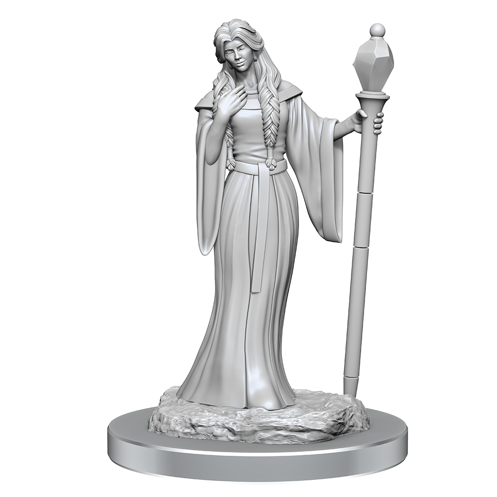 Critical Role Unpainted Miniatures Human Wizard Female & Halfling Holy Warrior Female