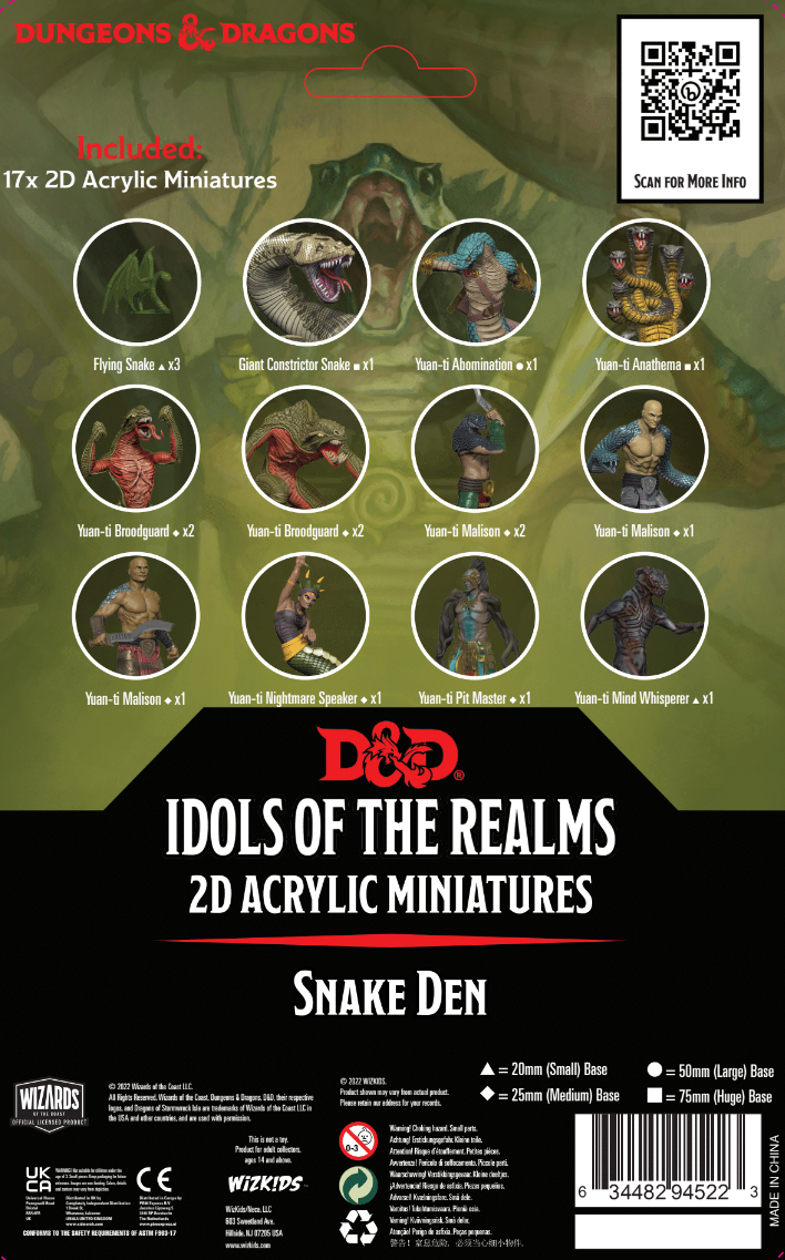 D&D Idols of the Realms Scales & Tails Snake Den 2D Set