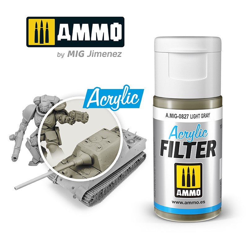 Ammo by MIG - Acrylic Filter - Light Grey