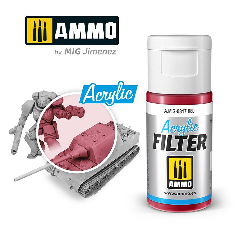 Ammo by MIG - Acrylic Filter - Red