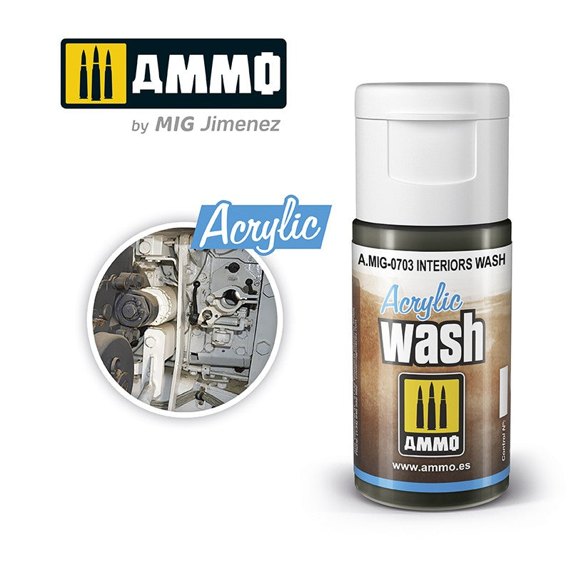Ammo by MIG - Acrylic Washes - Interiors Wash 15ml