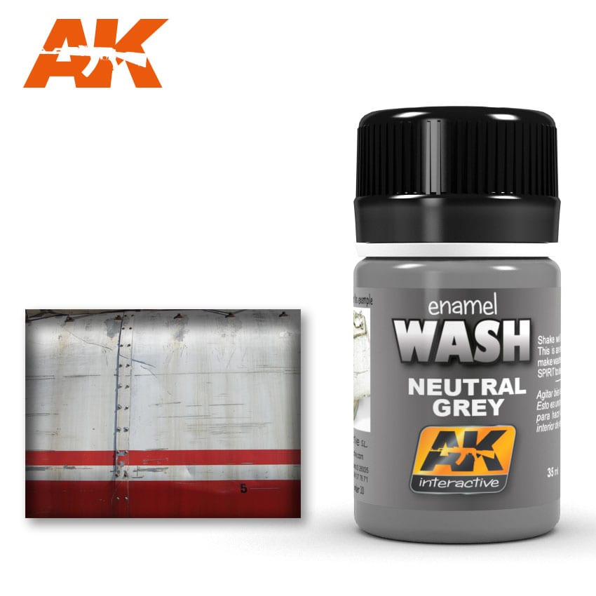 AK Interactive - Weathering Products - Wash Neutral Dark Grey 35ml