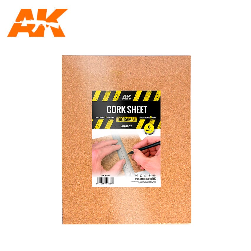 AK Interactive - Building Materials - Cork Sheets Fine Grained 200x290x6mm