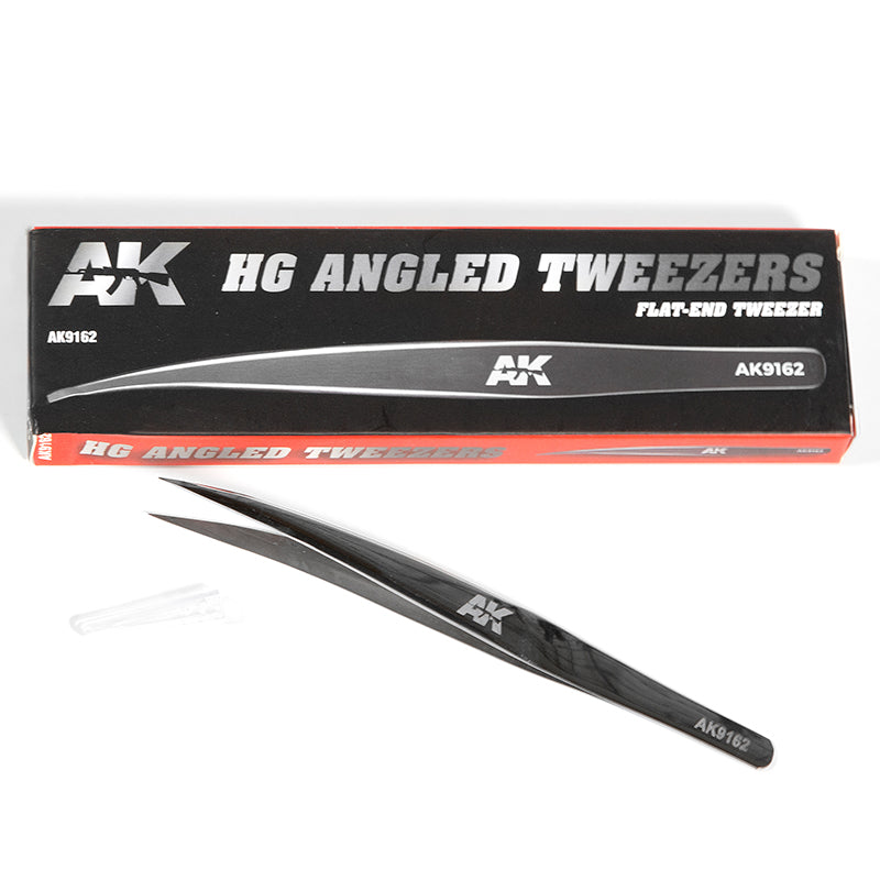 Ak Interactive - Tools - Hg Angled Tweezers 02 (Flat-End)