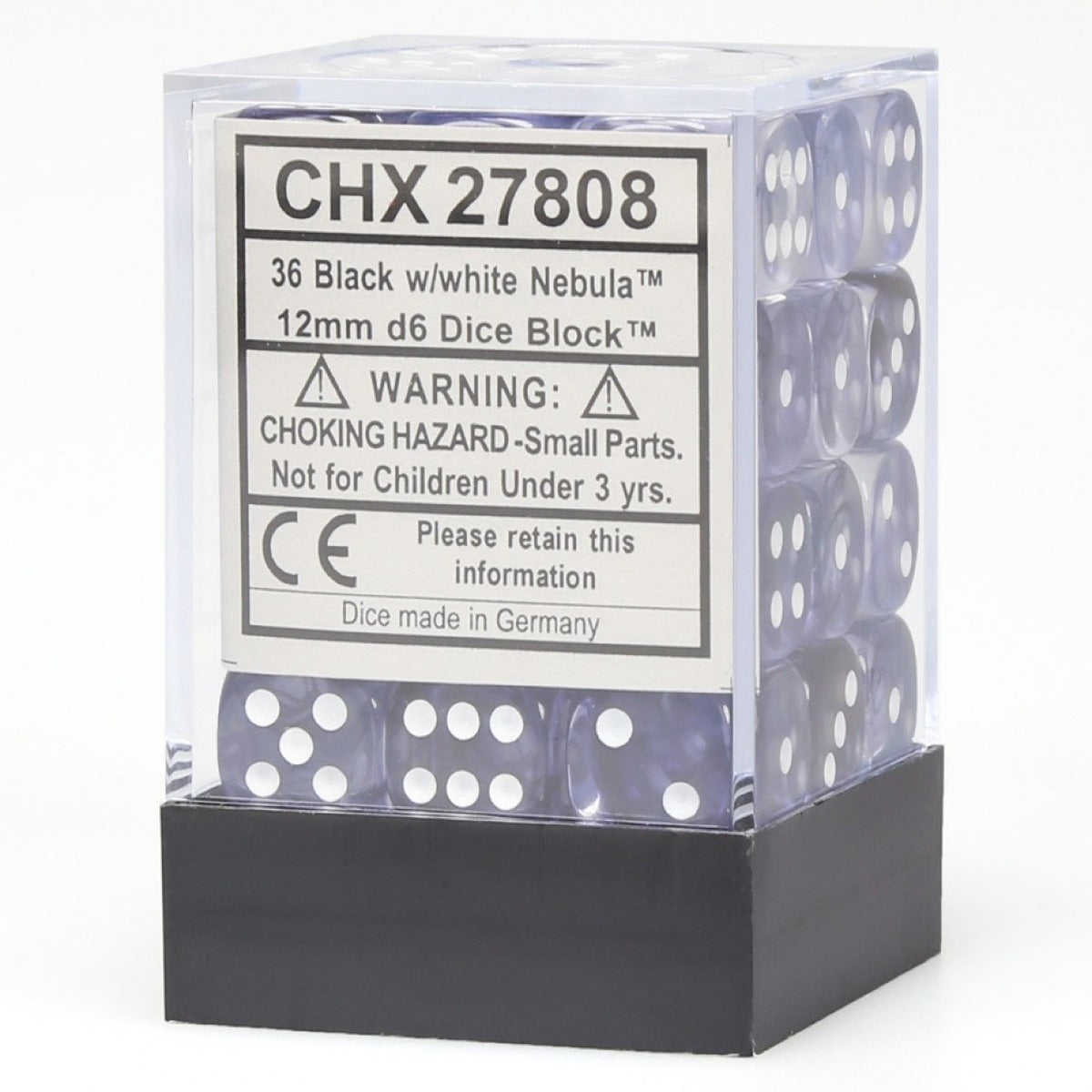 CHX 27808 Nebula 12mm d6 Black/White Block (36)