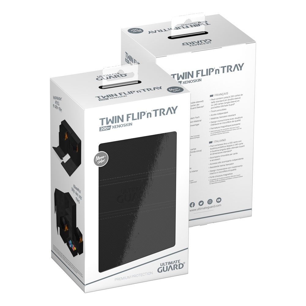Ultimate Guard: Deck Box – XenoSkin Monocolor Twin Flip'n'Tray 200+ – Black