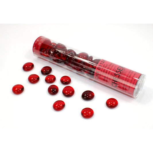CHX 01124 Translucent Red Glass Stones Tube