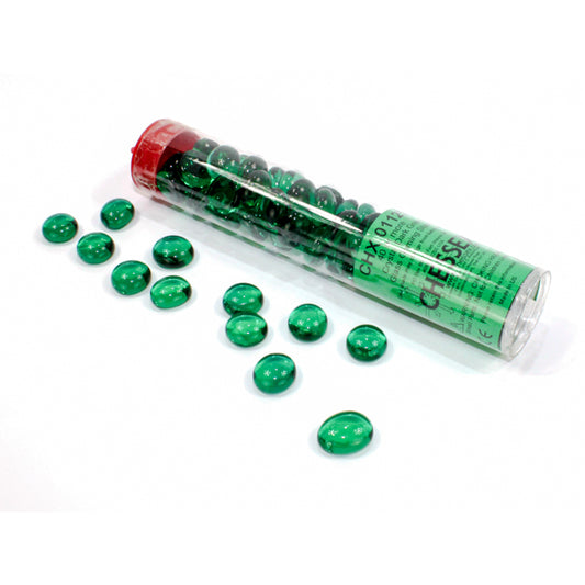 CHX 01125 Translucent Dark Green Glass Stones Tube