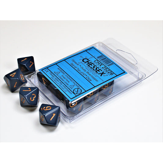 CHX 25226 Opaque Dusty Blue/copper Set of Ten d10s