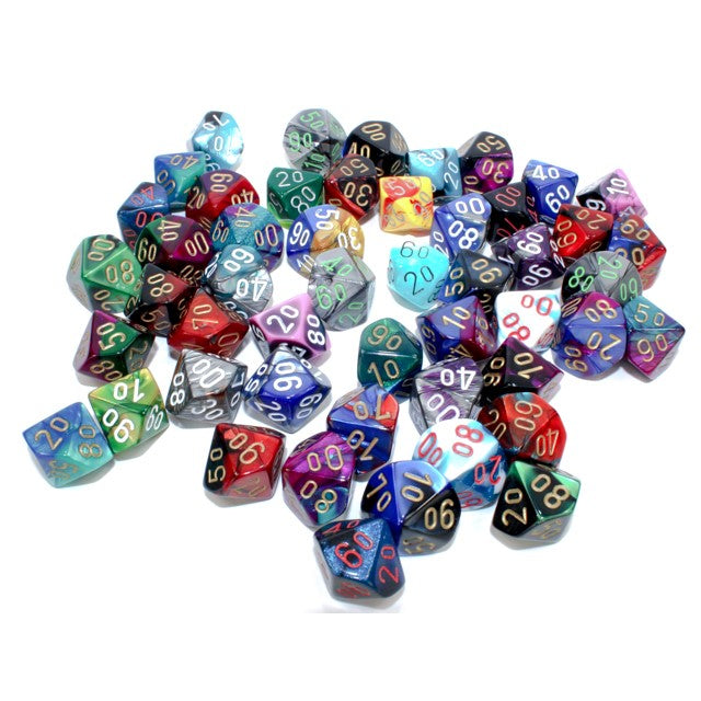 CHX 29511 Bag of 50 Assorted Loose Gemini Polyhedral Tens 10