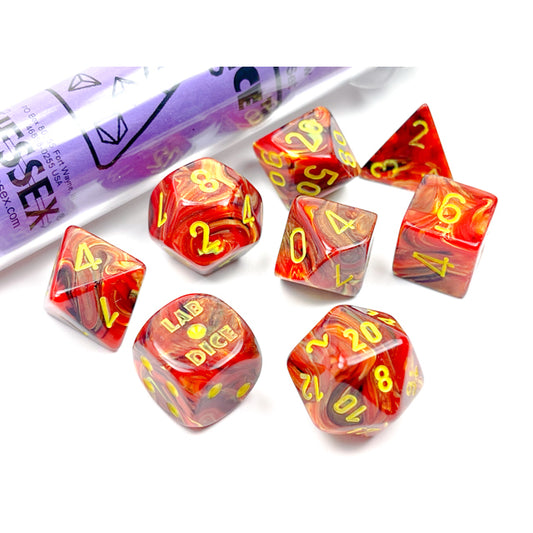 CHX 30050 Vortex Underworld/yellow Polyhedral 7-Dice Set (with bonus die)