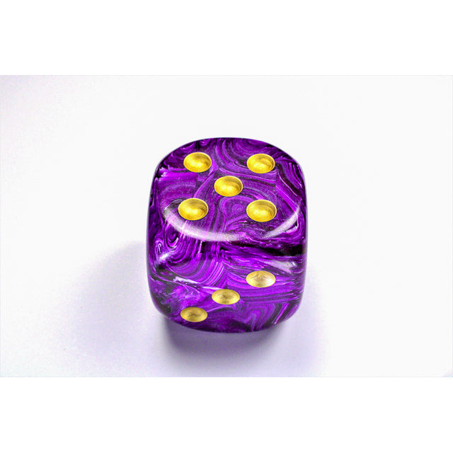 CHX DV5007 Vortex Purple/gold 50mm d6 dice w/pips