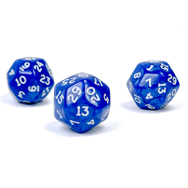 CHX XP3036 Pearlescent Blue/white d30 Dice