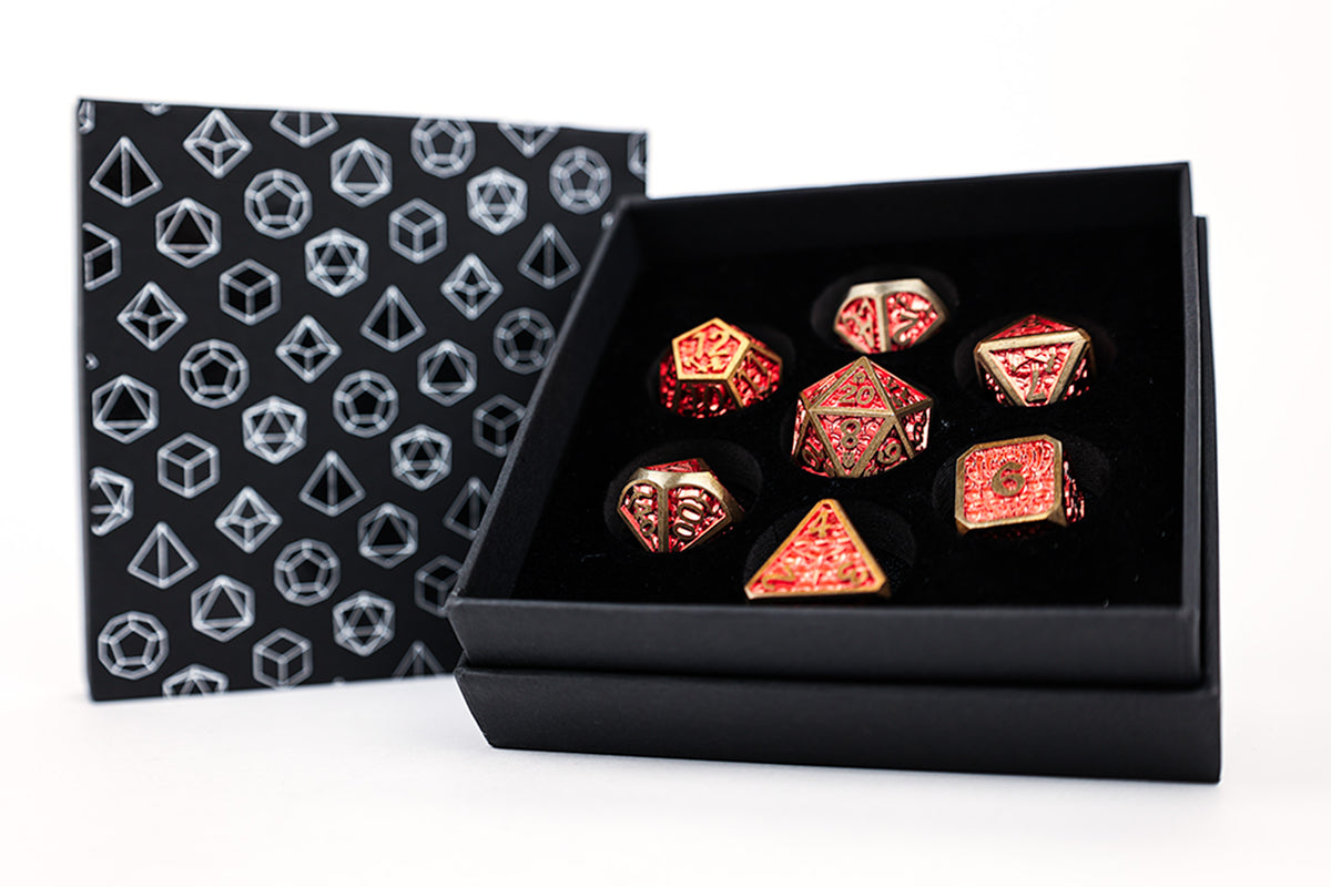 LPG Dice RPG Set Draco Bright Red/Gold