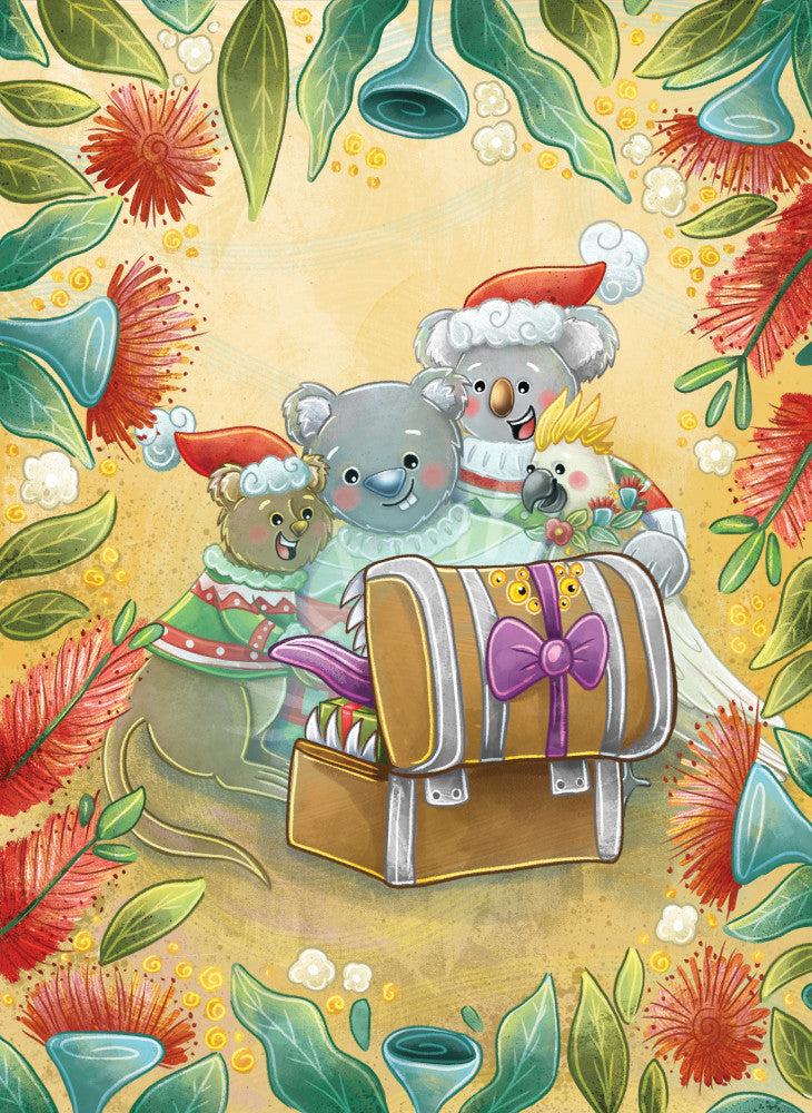 LPG Retail 5x7 Greeting Cards Display - Stray Leaves: Aussie Christmas