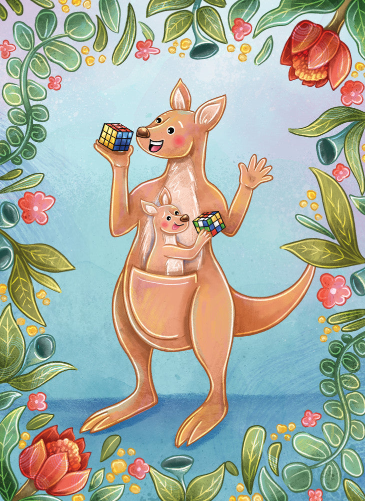 LPG Retail 5x7 Greeting Cards Display - Stray Leaves: Aussie Cube