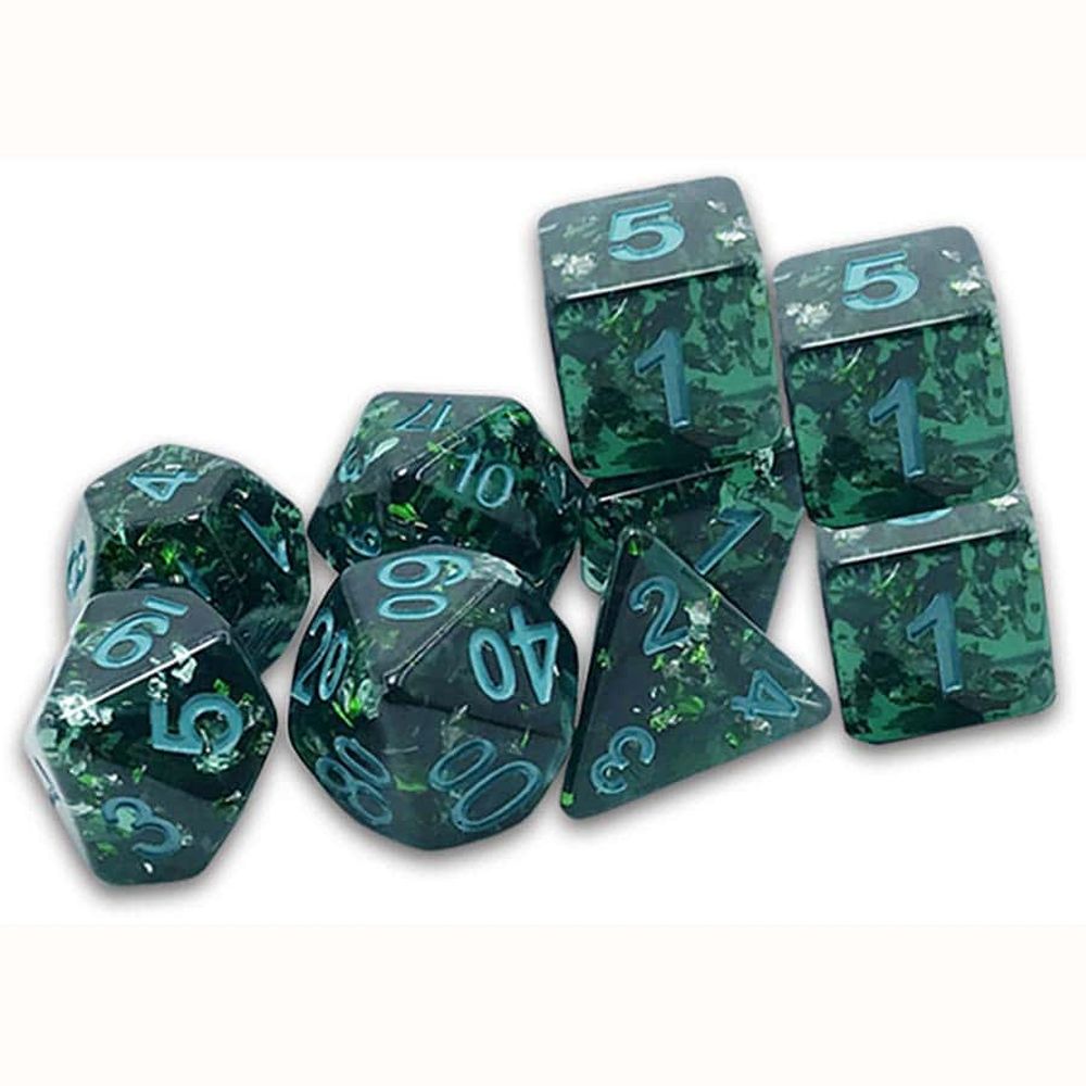 Dungeon Crawl Classics - DCC RPG Dice - Verdigris Grecian Vase Dice - Traditional 9-set