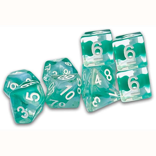 Dungeon Crawl Classics - DCC RPG Dice - Thracian Azure Swirl Dice - Traditional 9-set
