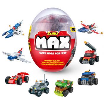 ZURU MAX Build Construction Egg Capsule 40+ Bricks ( ONLY SOLD in Display of 16 ) ( was $7.99 )