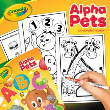 Crayola  Colouring Book 96 pages - Alpha Pets