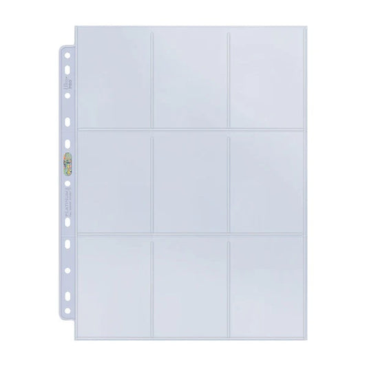 Ultra Pro: UP83423 9-Pocket Platinum Page for Standard Size Cards (11-Holes)
