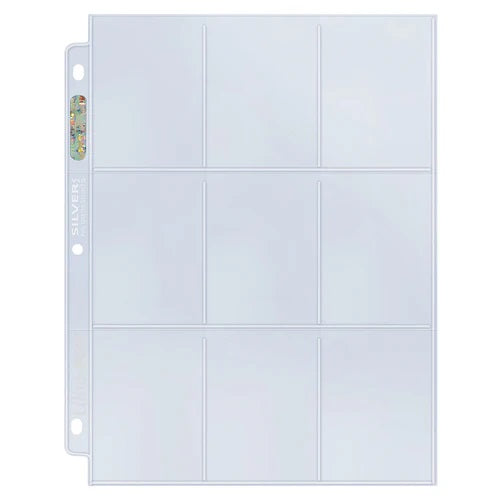 Ultra Pro: UP80796 9-Pocket Silver Series Page for Standard Size Cards - AMZ Bundle 25-count pack