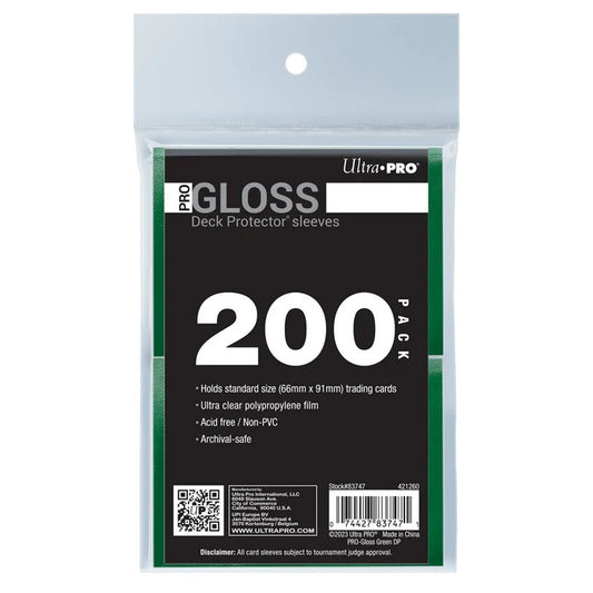 Ultra Pro: UP83747 PRO-Gloss Standard Deck Protector Sleeves 200ct Bundle - Green