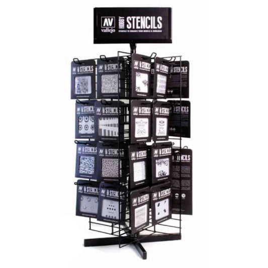 Vallejo - Stencils - Complete Range Stand Display (Stand with Stock)