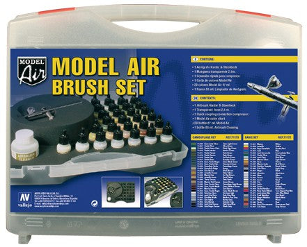 Vallejo - Model Air - 29 Basic colours set +Airbrush Plastic Case