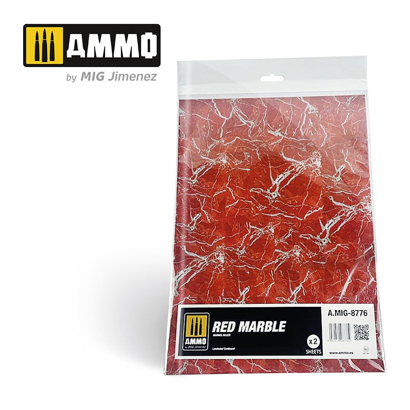 Ammo by MIG -  Dioramas - Marble - Red Marble - Sheets of Marble 2pc