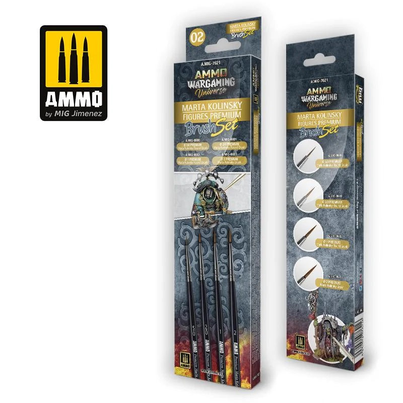 Ammo by MIG -  Brushes - Wargaming Universe - Marta Kolinsky Figures Premium Brush Set