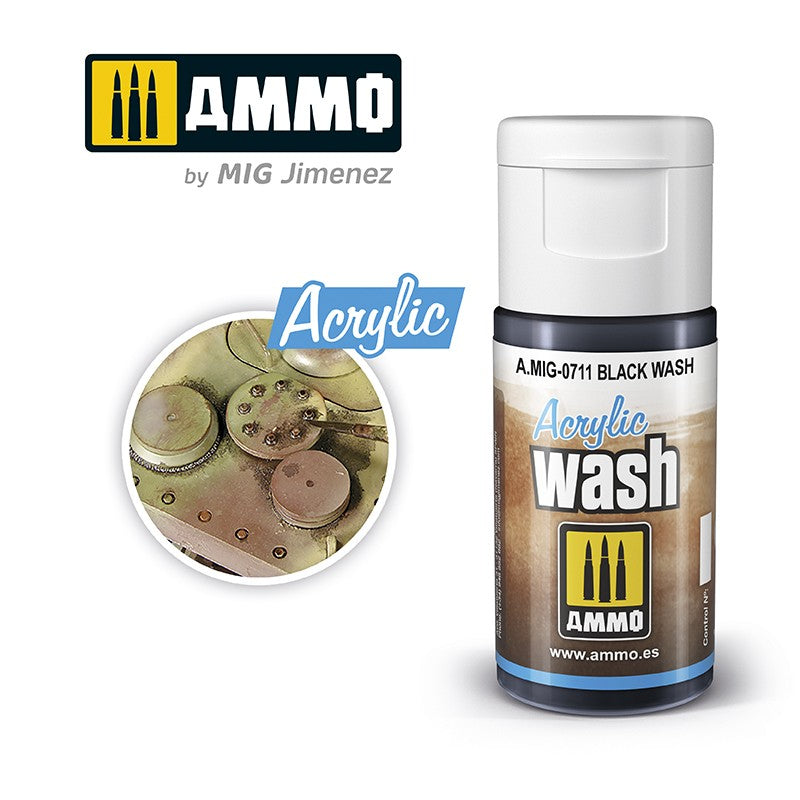 Ammo by MIG -  Acrylic Washes - Black Wash 15ml