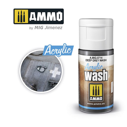 Ammo by MIG -  Acrylic Washes - Deep Grey Wash 15ml