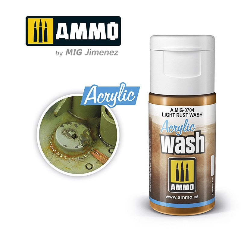 Ammo by MIG -  Acrylic Washes - Light Rust Wash 15ml