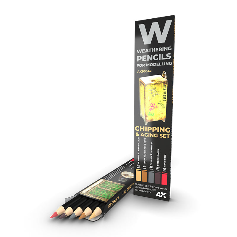 AK Interactive - Weathering Pencils Sets - Watercolor Pencil Set Chipping