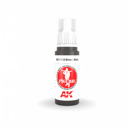 AK Interactive - 3 Gen Figures Acrylics - Brown Black  17ml