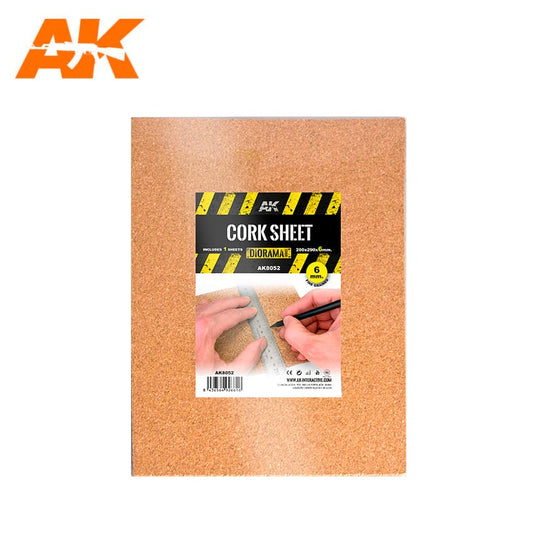 AK Interactive - Building Materials - Cork Sheets Fine Grained 200x290x6mm